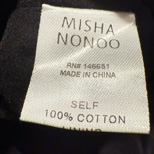 Misha‎ Nonoo Black Belted Jacket 100% Cotton Size Small - Image 5