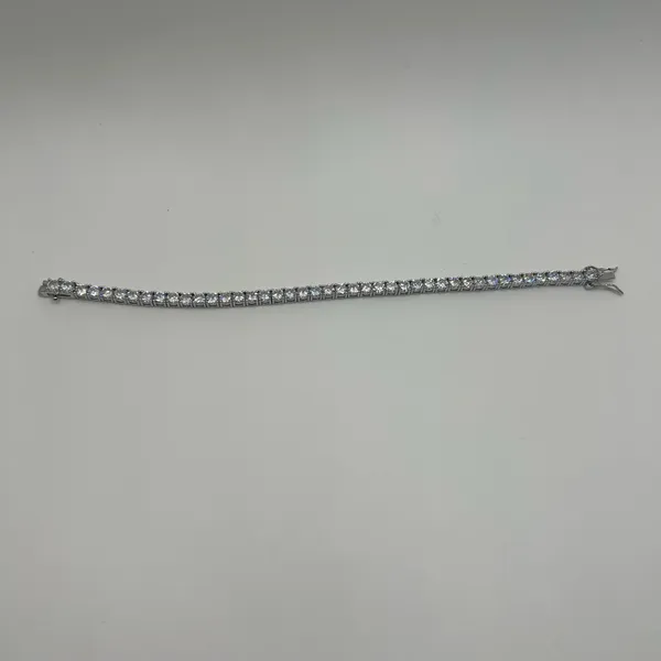 Jewelry by Lyra Moissanite Tennis Bracelet Silver 4mm 7 Inch Brand New VVS1 Crazy Shine No Pass - Image 3