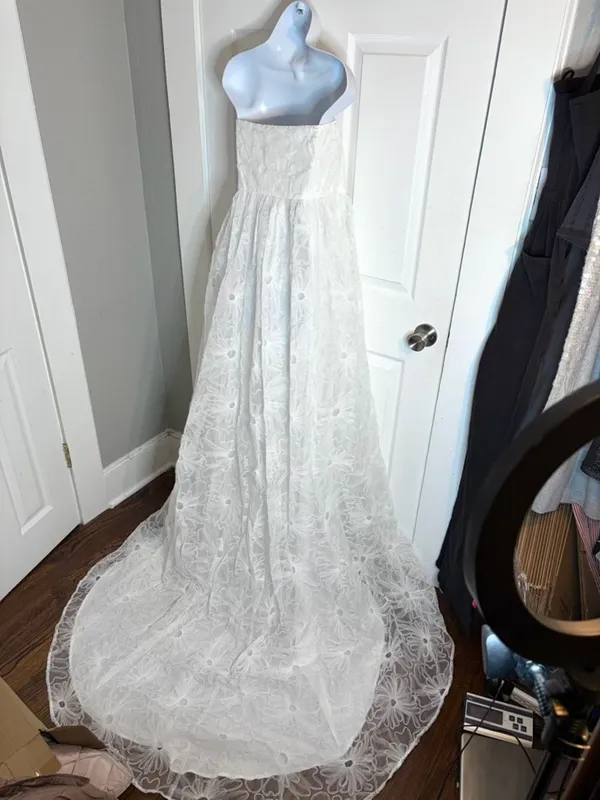 Modcloth Chi Chi London Strapless Sweetheart White Lace Wedding Dress 18 NWT - Image 7
