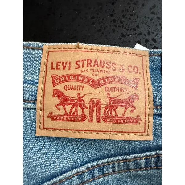 Levis Ribcage Straight Leg Jeans Womens 26x32 Medium Wash Blue Ultra High Rise‎ - Image 3