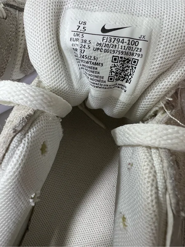 Nike AL8 Women’s White & Beige Mesh Chunky Sneakers size 7.5 - Image 7