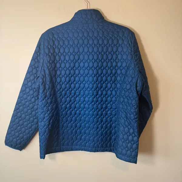 Lands End Womens XL Blue Primaloft‎ Quilted Insulated Full Zip Jacket Coat 18 - Image 3