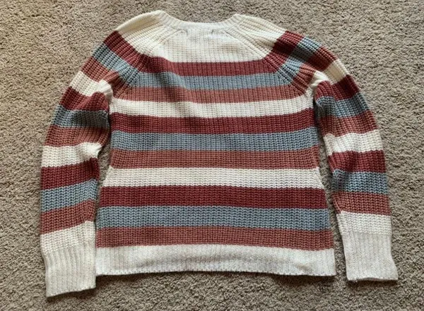 Pink Rose Cute Stripe Sweater - Image 2