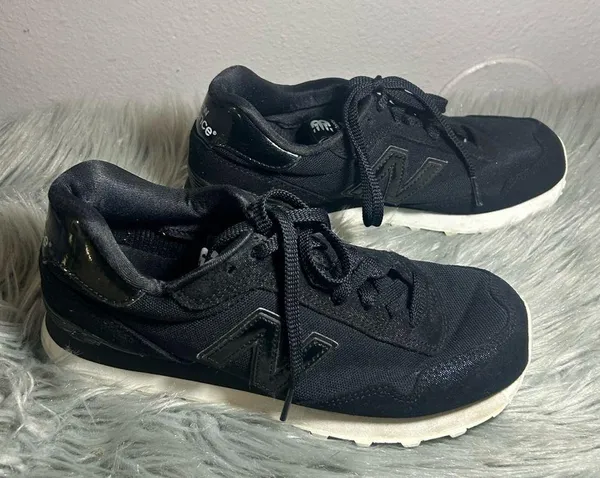 New Balance 515 Women’s Black Purple Sparkle Suede Mesh Sneakers Size 9.5 - Image 4