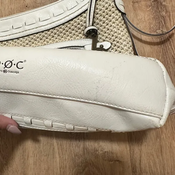 B.O.C. Born‎ Concept | White Woven Straw Mixed Media Cream Boho Crossbody Bag - Image 7