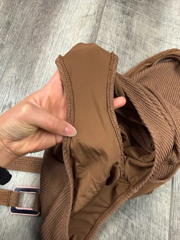 Aerie Brown Textured One Piece Swimsuit - Image 13