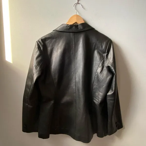 Vintage Y2K George Black Leather Blazer 🔥 - Image 3