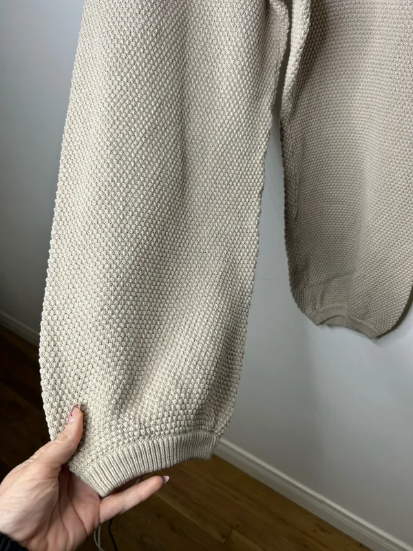 Free People Beach Knit Hailee Barrel Leg Cotton Pull on Pants Ivory size medium - Image 3