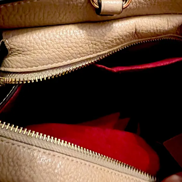 Coach Tan Satchel with Gold Lock - Image 2