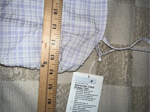 NWT Lululemon Seersucker‎ Check Strappy Tank size M - Image 3