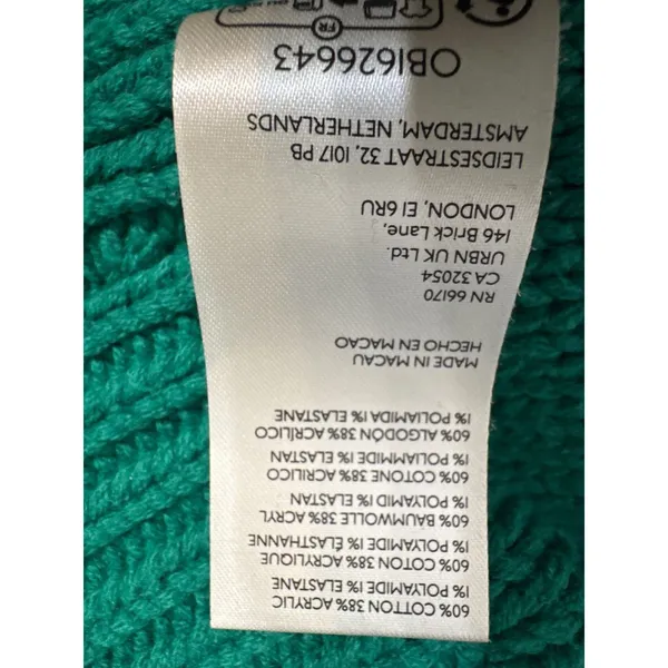 Free People Alli V-neck Emerald Green‎ Oversized Chunky Knit Sweater Size Small - Image 7