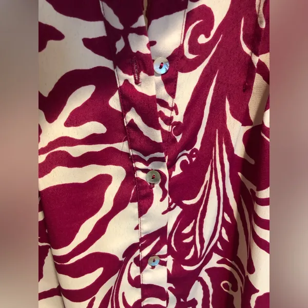 Zara Magenta Pink and Cream Printed Oversized Mini Dress Size M - Image 4