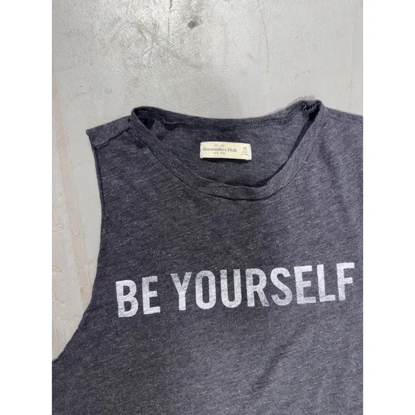 Abercrombie & Fitch x Taylor Swift Be Yourself Graphic Muscle Tank Top Gray XS - Image 2