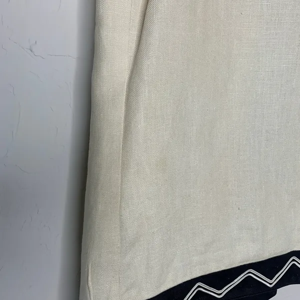 Vintage Geometric Vest Cream Black Sz 10 Lined ? Linen - Image 9