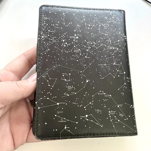 astronomy-themed constellation passport cover Black White Multi Compartment - Image 3