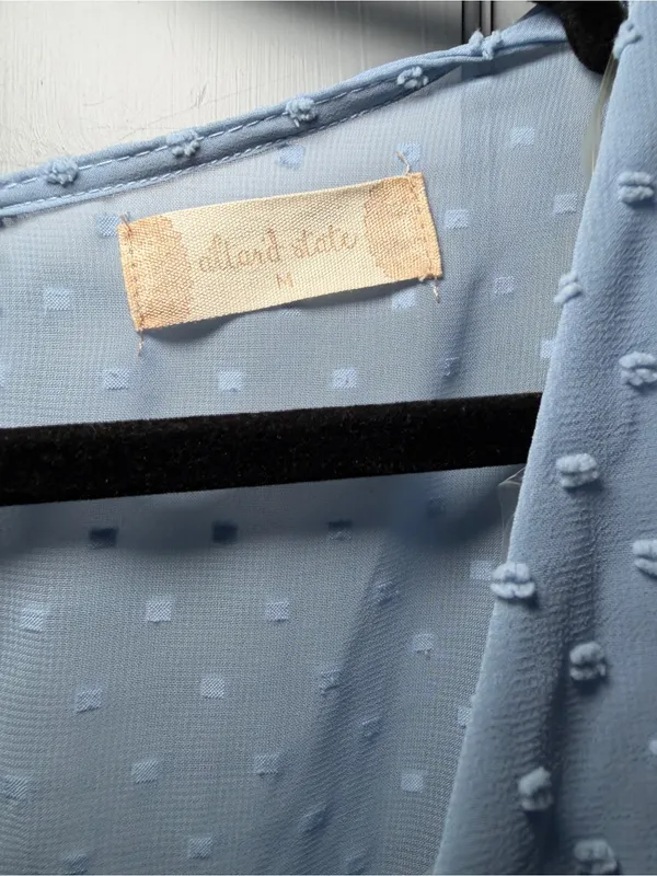 Altar'd State Pale Blue Swiss Dot Ruffle Romper excellent condition - Image 2