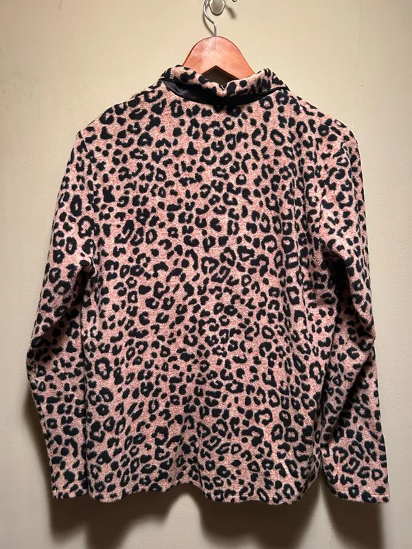 DLNY Fleece Leopard-Print Pajama Set Size M - Image 4