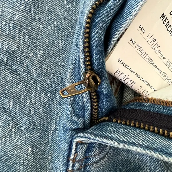 NWT Madewell The '90s Straight Jean 23 broken zipper needs repair/replacement - Image 12