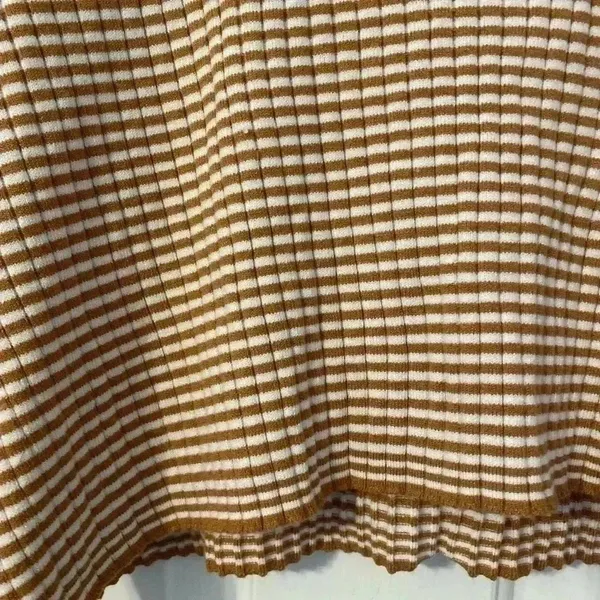LA Hearts Womens Brown White Striped‎ Ribbed V-Neck Cropped Sweater Large - Image 8