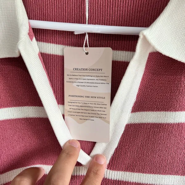 Amazon Striped Pink and White Sleeveless Dress - Image 5