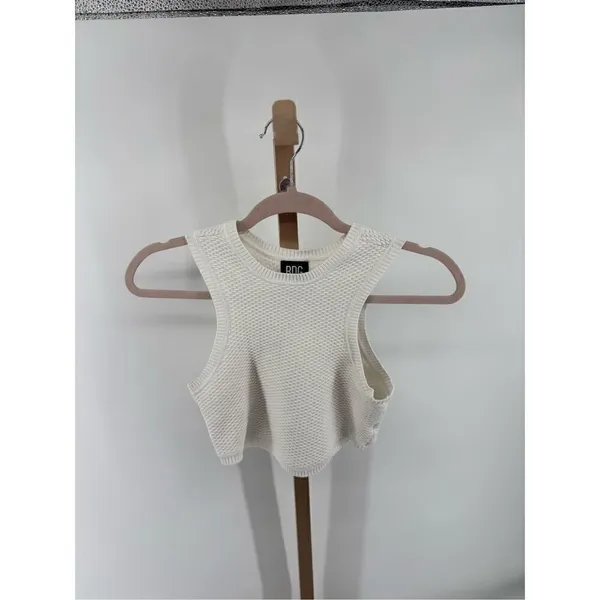 BDG Urban Outfitters Waffle Knit Sleeveless Crop Top Size M White - Image 8