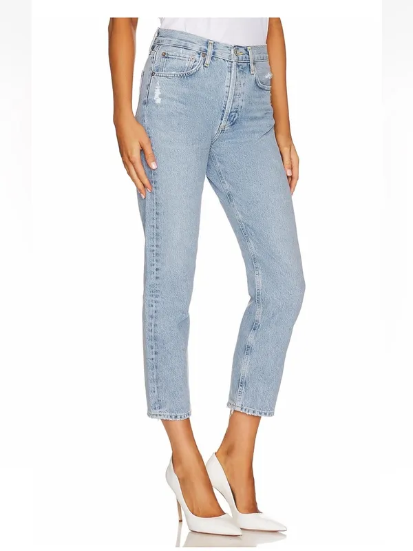 AGOLDE Parker cropped high-rise straight-leg jeans denim pants - Image 8