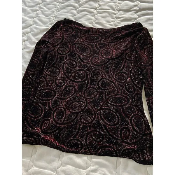 Notations Black Velvet With Red Paisley Top Whimsygoth Dark Romantic Witchy - Image 11