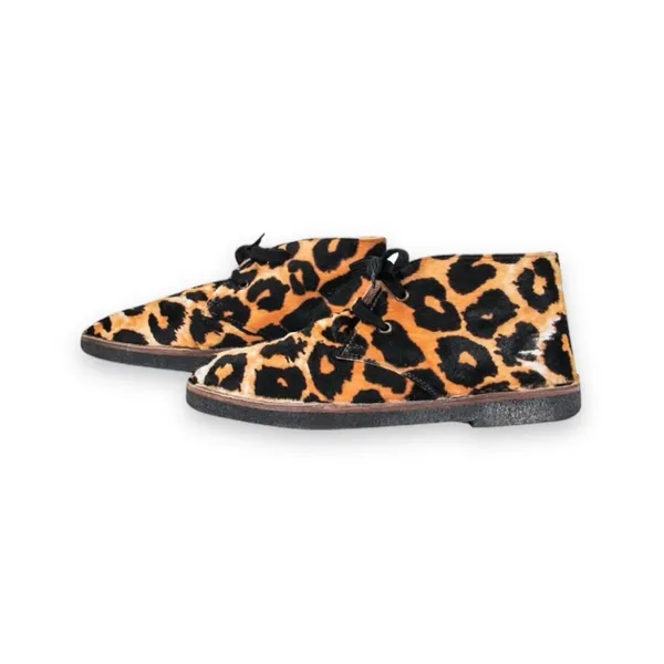 Golden Goose Leopard Pony Hair Chukka Boots‎ Womens 38 Lace Up Italy Distressed - Image 3