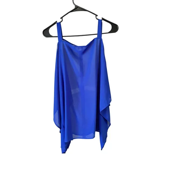 Umgee Women's Blue & Coral Cold Shoulder Top - Image 2