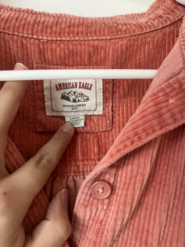 Pink Corduroy Button Up - Image 3
