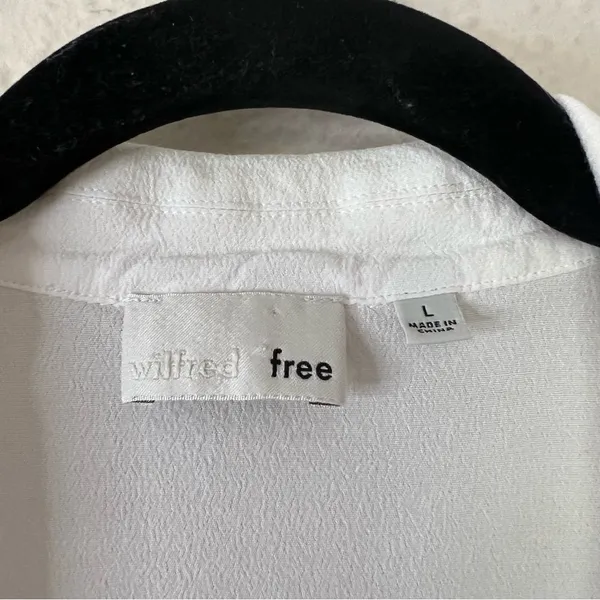 Artizia Wilfred Free Tie Front Blouse in White Size Large Short Sleeve - Image 6