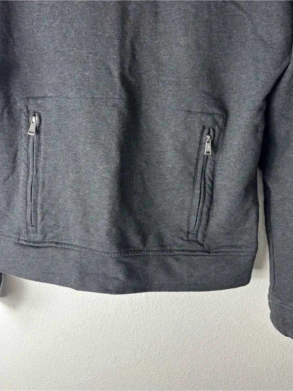 Lauren Ralph Lauren Crewneck Sweatshirt Zip Pockets Grey XS - Image 3