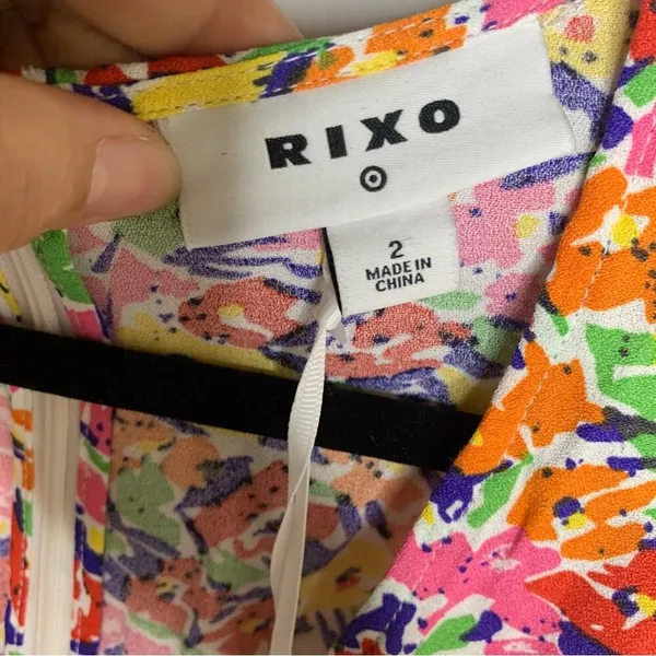 Rixo x target puff sleeves floral spring midi‎ dress size 2 - Image 6