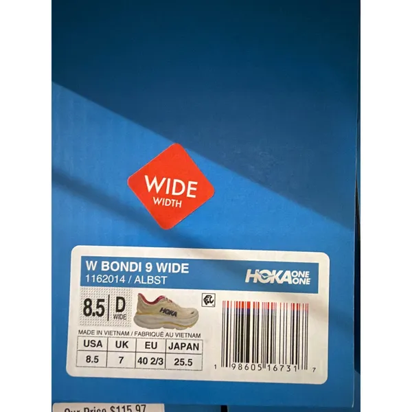 HOKA Women's Bondi 9 Running Shoes ALBST Size 8.5D Wide NWB - Image 7