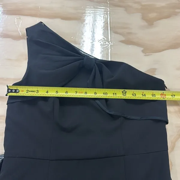 NWT JS Collections One-Shoulder Bow Gown for Cocktail Maxi Gown‎ Sz 8 Black - Image 8