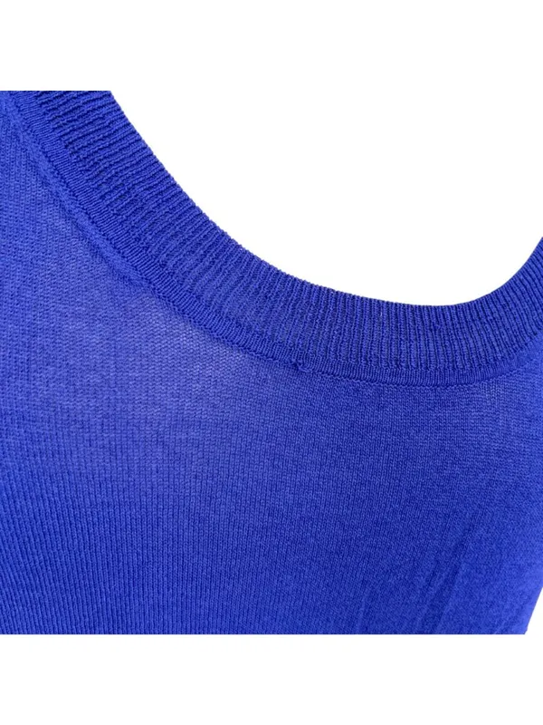 Wilfred Blue Knit Short Sleeve Side Slit Top Size Large Minimalist Casual Chic - Image 7
