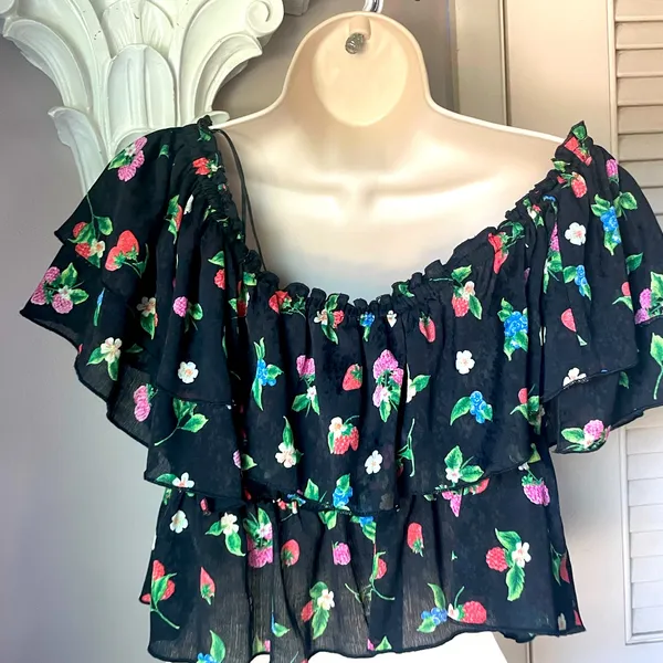 Zara Floral‎ Crop Top Size Small - Image 2