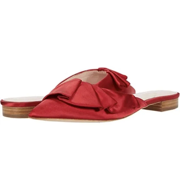 Kate Spade New York‎ RED SATIN Women's Faryn Ballet Flat Size 6.5 Ruffle !!!! - Image 2