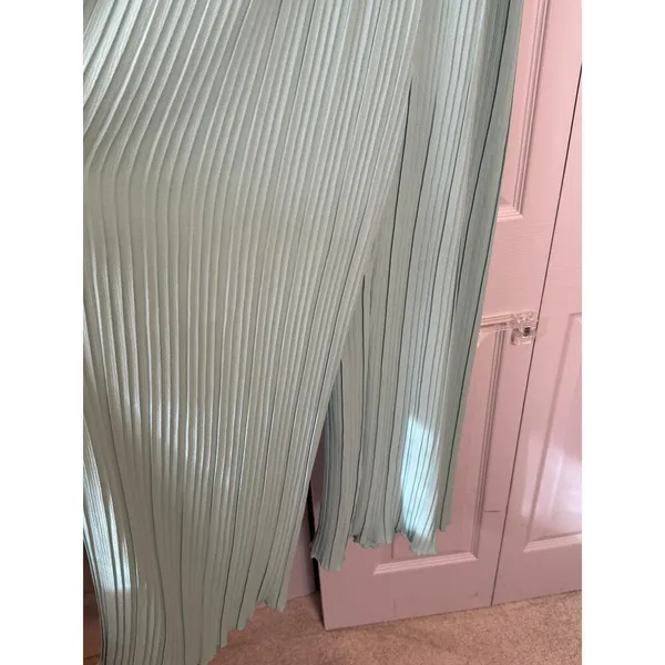 Zara Sea Green‎ Pleated Halter Neck Jumpsuit Size Small - Image 8