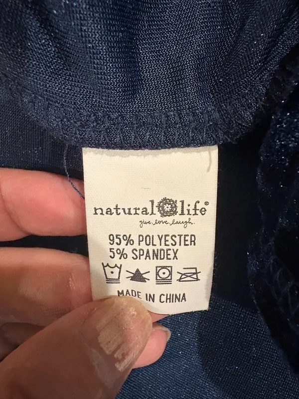 Natural life crashed velvet open jacket blazer navy blue boho sz L XL - Image 4
