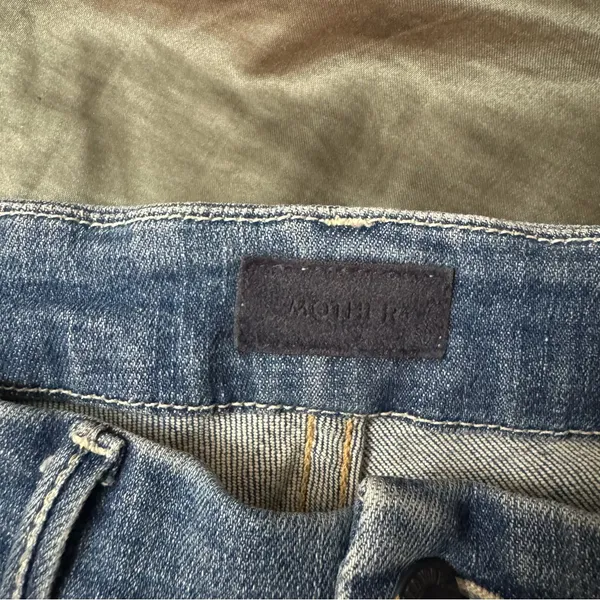 Mother The Looker Ankle Fray Women's blue Skinny Jeans side stripes Size 26 - Image 7