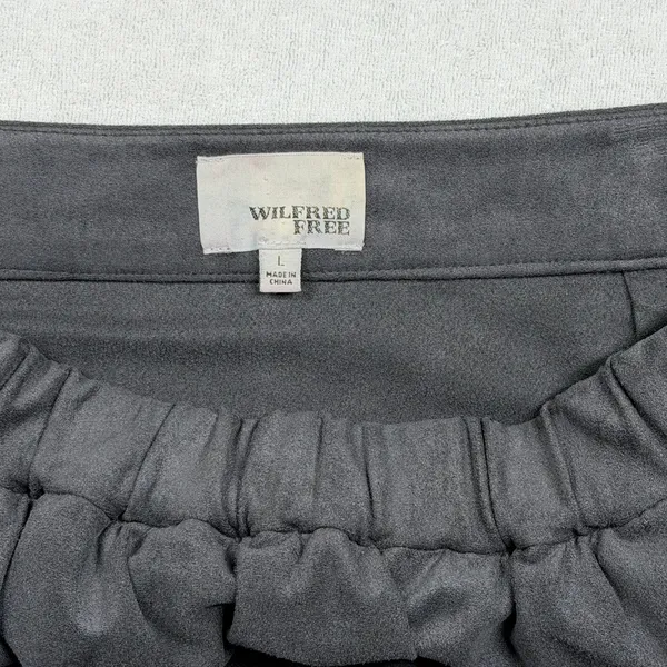 Wilfred Free Aritzia Gray Mini Skirt Size Large Elastic Waist Draped Skirt - Image 2