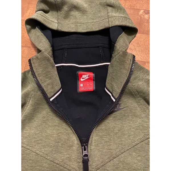 Nike Olive Green Hooded Zip Athletic Thumbholes Sleeves size XS - Image 8
