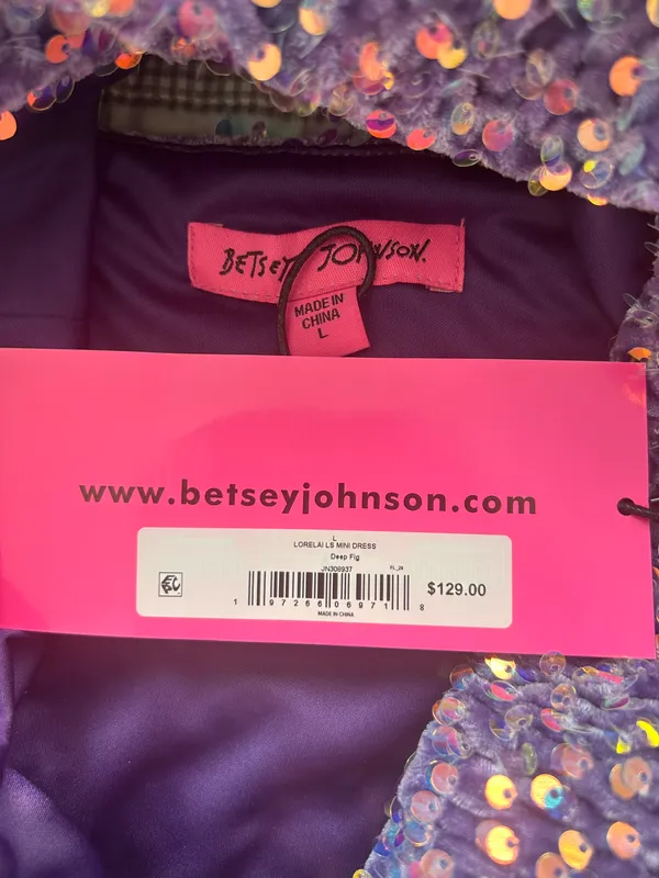 Betsey Johnson Purple Sequin/Lavender Haze Dress - Image 3
