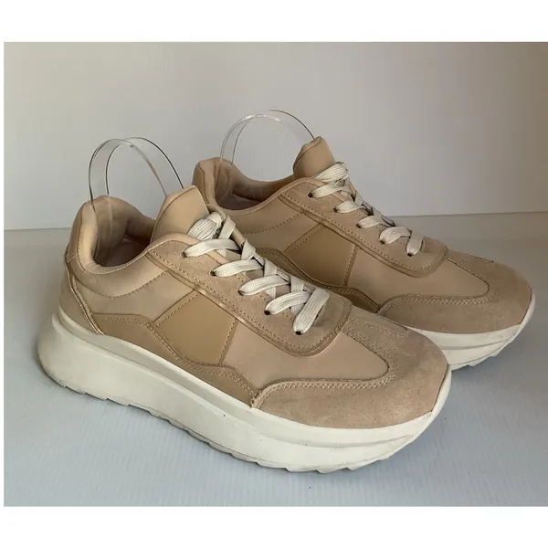 Madden Girl Chunky Platform Sneakers Beige Neutral Colorblock Casual Shoes Sz 10 - Image 2