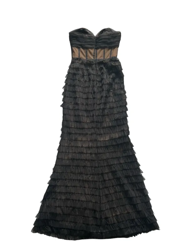 Dress the Population Grace Dress Mermaid Gown Black Nude Size S Black Tie Formal - Image 8