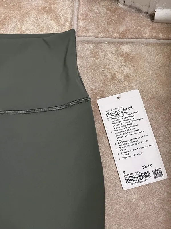 Lululemon Leggings Green 25" Wunder Under - Image 2
