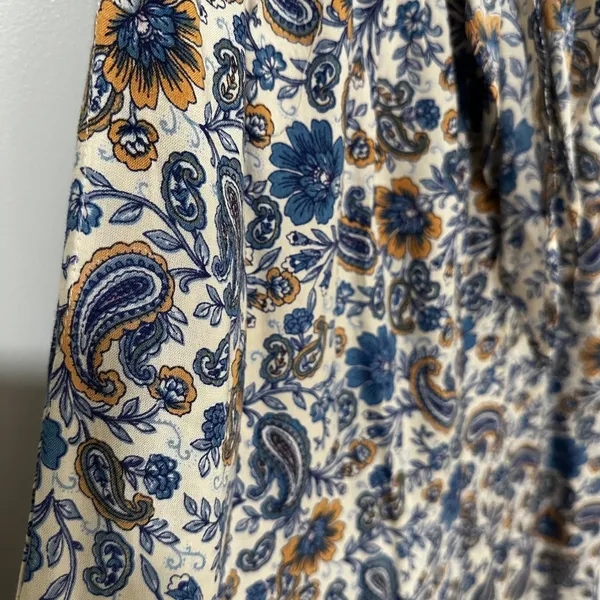 Patrons of Peace | Women's Blue Paisley Smocked Strapless Wide‎ Leg Jumpsuit, XS - Image 6