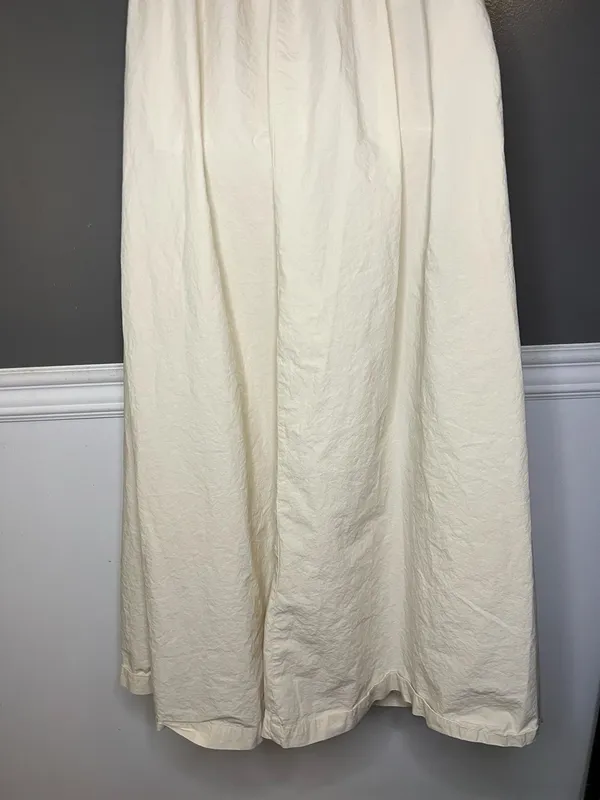 YFB Dress Womens Medium White Strapless Ruched Cotton Maxi Sundress Boho Summer - Image 7
