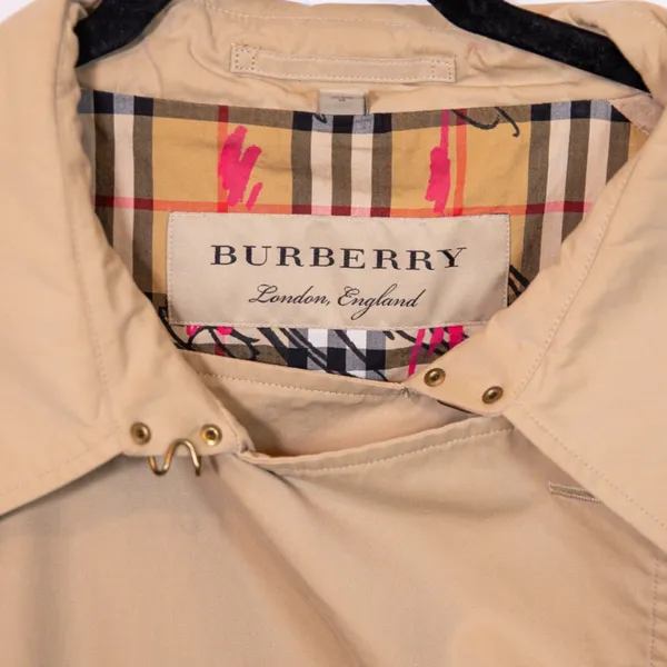 Burberry London Women's Cotton Poplin Double Breasted Trench Coat Jacket Tan 4 - Image 2